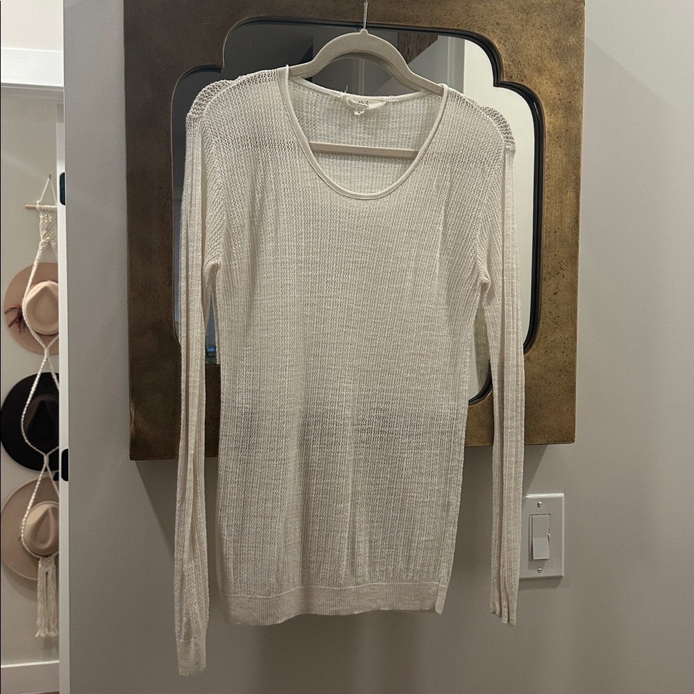 Vanessa Bruno White Mesh Knit Top